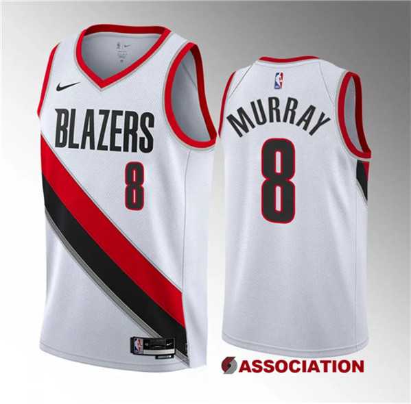 Men%27s Portland Trail Blazers #8 Kris Murray White 2023 Draft Association Edition Stitched Basketball Jersey Dzhi->portland trailblazers->NBA Jersey
